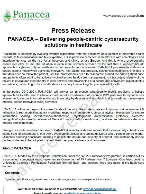 press releases panacea research